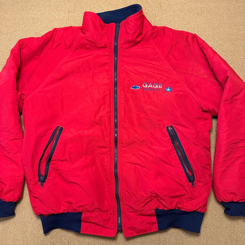 Hartwell ViaSport Jacket Mens Large Red Vintage Gage Motor Mall Chevy Chrysler